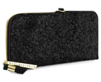 Quay Australia Glitter Zip Sunglasses Case - Black/Gold