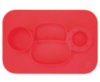 InterDesign IDJR Monkey Non-Slip Silicone Suction Divided Placemat Plate - Cherry