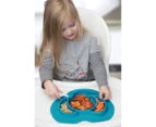 InterDesign IDJR Elephant Non-Slip Silicone Suction Divided Mini Placemat Plate - Teal
