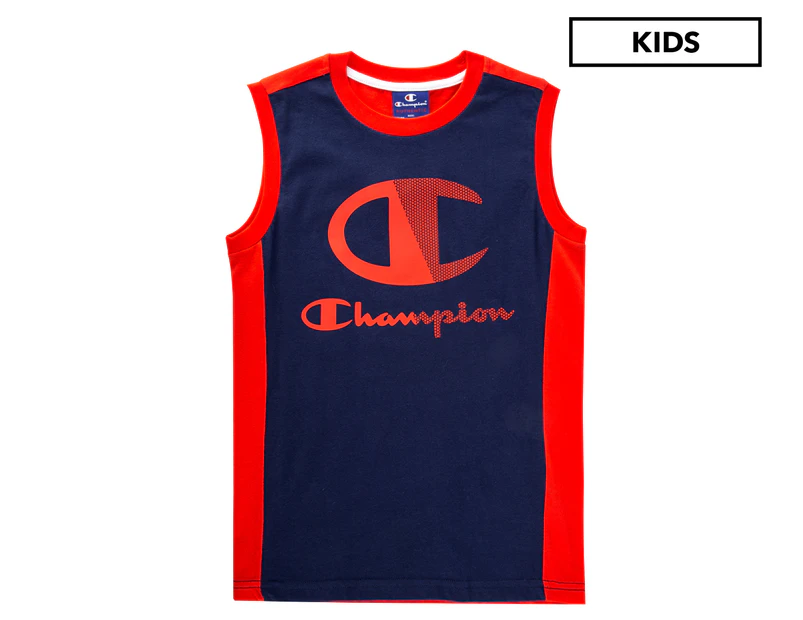 Champion Boys' Authentic Muscle - Navy/Red