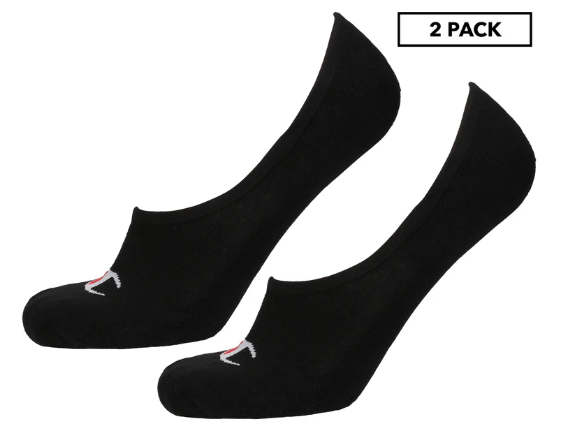 Champion Men's Size 11-14 C Logo Sneaker Sock 2-Pack - Black