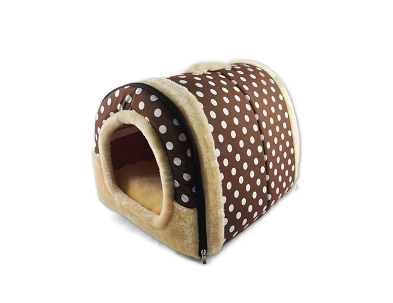 WJS Foldable Cat Bed Cave|Non-Slip PetRabbit House with Detachable Cushion - 3#