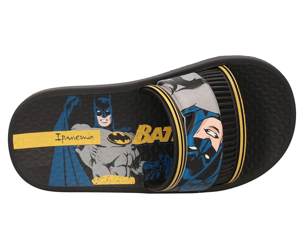 Ipanema Justice League Batman 3D Boys Slides Superhero Slip On Sandals Black 