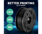 3D Printer Filament ABS 1.75mm 1kg/Roll Accuracy +/- 0.02mm Spool - Black