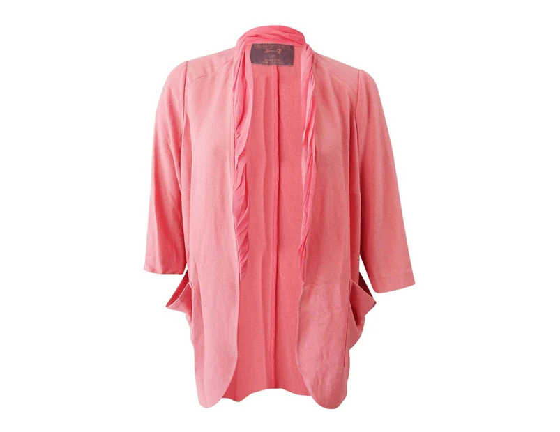 Melissa McCarthy Seven7 Pink Womens 1X US Size Plus Chiffon Jacket