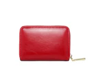 Acelure Mini Leather Credit Cardholder Wallet - Red
