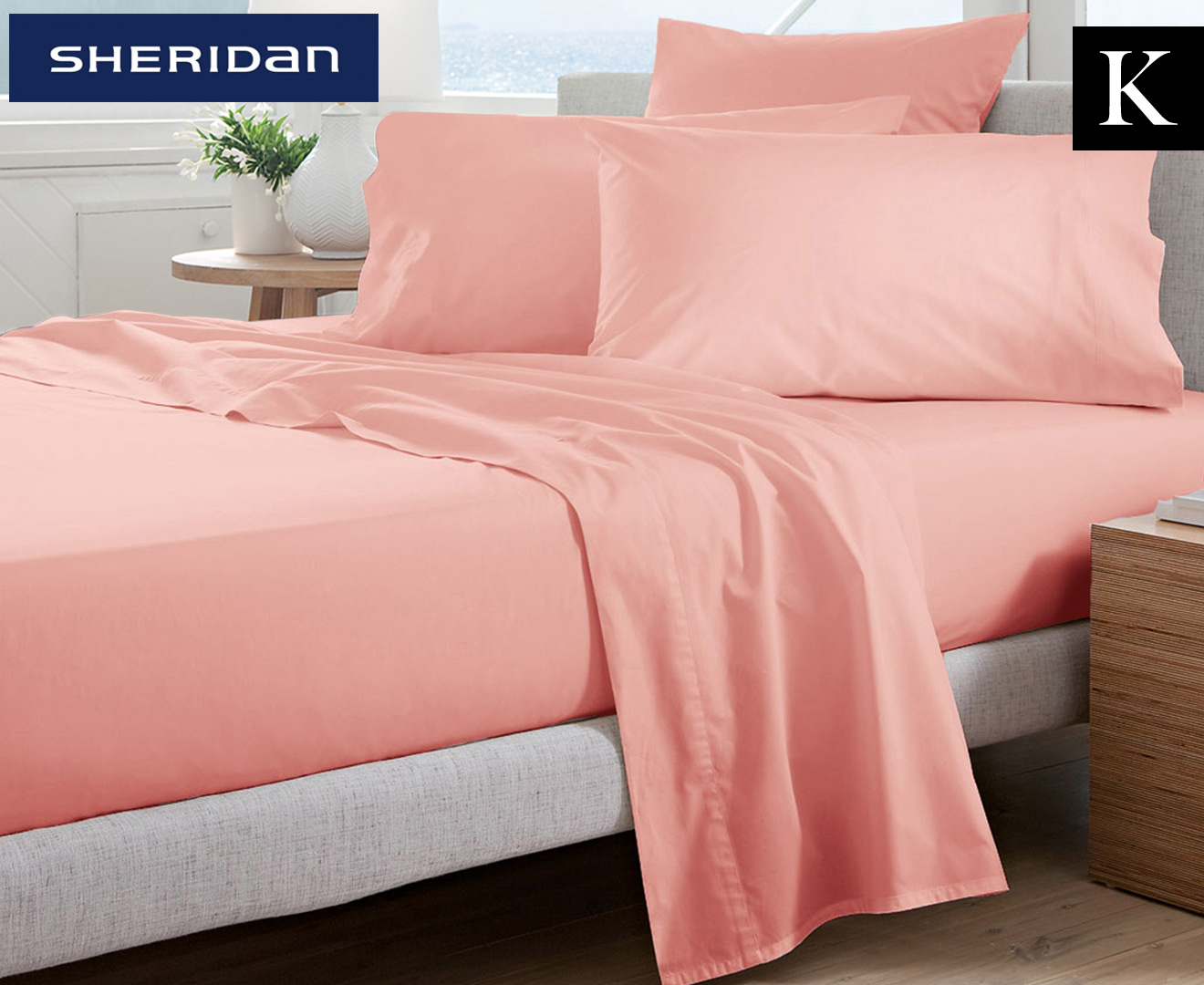 sheridan-300tc-classic-percale-king-bed-sheet-set-melon-catch-au