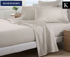 Sheridan 300TC Classic Percale King Bed Sheet Set - Putty