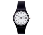 Swatch Unisex 34mm Once Again Silicone Watch - Black/White