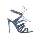 Sergio Rossi A77670 Strappy Lace Up Sandals, Fantasy Elaphe Turchese