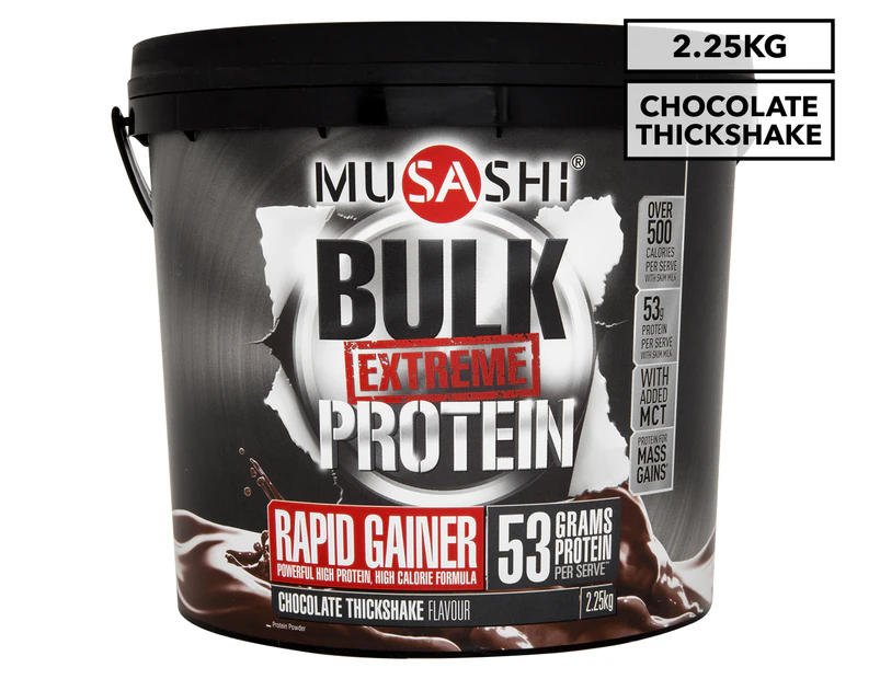 Musashi Bulk Extreme Rapid Gainer Protein Powder Chocolate Thickshake 2.25kg
