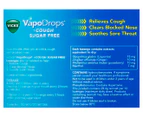 4 x Vicks VapoDrops + Cough Sugar Free Lemon Menthol Lozenges 16pk