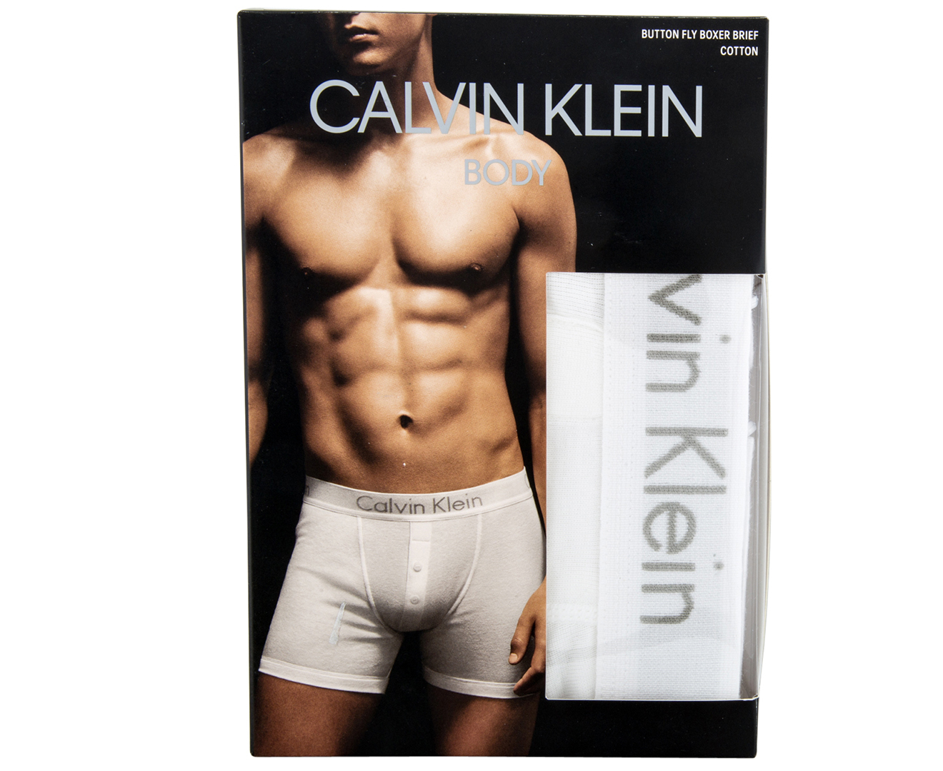 Calvin Klein Men's Cotton Button Fly Boxer Brief - White 