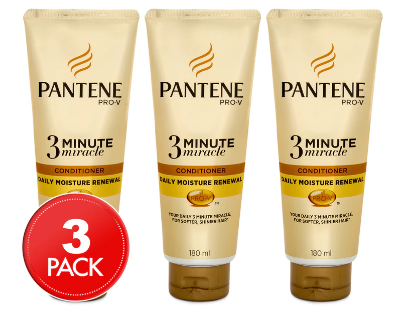 3 x Pantene Pro-V 3-Minute Miracle Conditioner 180mL
