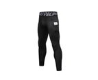 Select Mall Men's Compression Base Layer Tights Pants Fitness Running - BLACK
