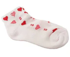 Walkerden Swarovski Crystal XO Hearts Ladeis Socks - White