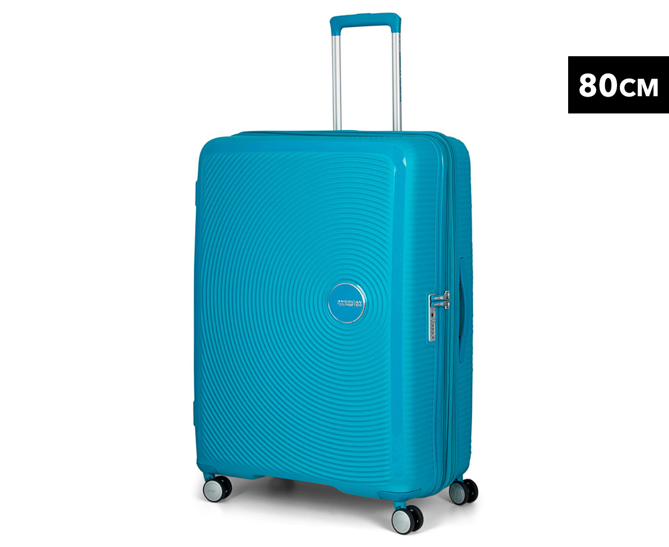 American Tourister Curio 80cm Large Expandable Hardcase Luggage Suitcase Turquoise Catch