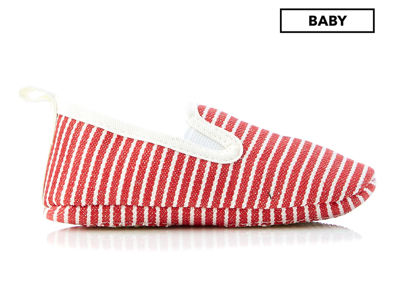 Walnut Baby Mini Charlie Shoes - Red/Cream Stripe