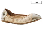 Walnut Girls' Catie Sparkle Ballet Shoes - Gold