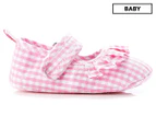 Walnut Baby Mini MJ Shoes - Pink/White Gingham