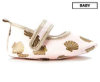 Walnut Baby Mini MJ Shoes - Shells Gold