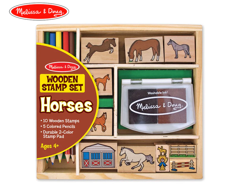 Melissa & Doug Horses Wooden Stamp Set 