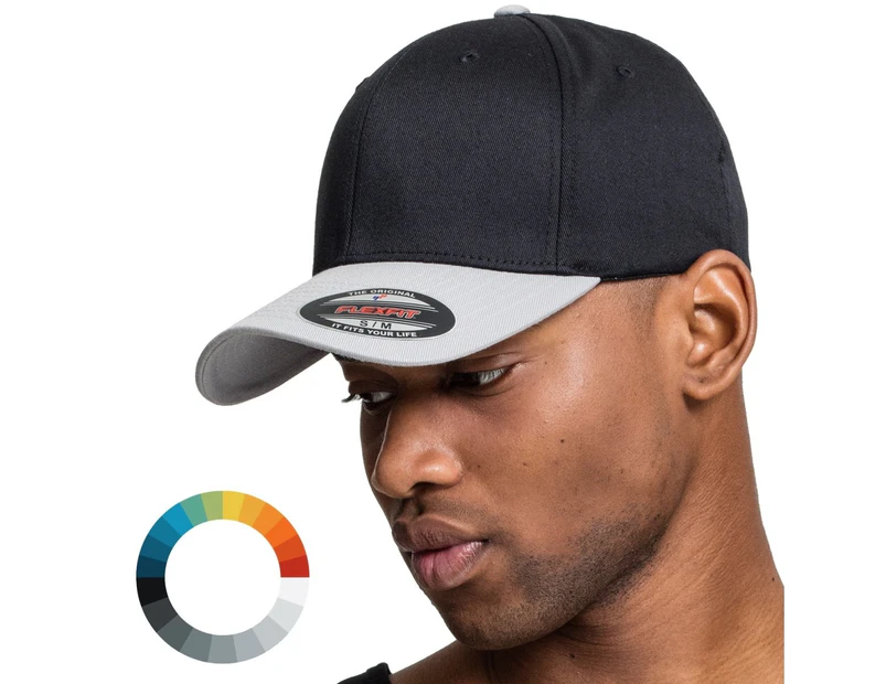 Flexfit WOOLY COMBED Stretchable Baseball Cap - Black/Red