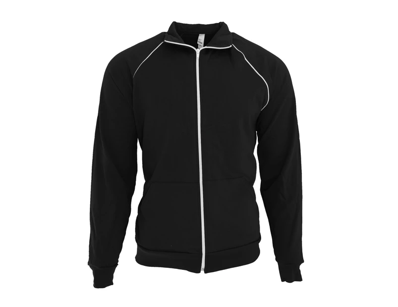 American Apparel Unisex California Fleece Full Zip Sports/Track Jacket (Black / White) - RW4044