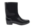Gully Vybe Rain Gum Boot Waterproof Shiny Glossy Women's - Black
