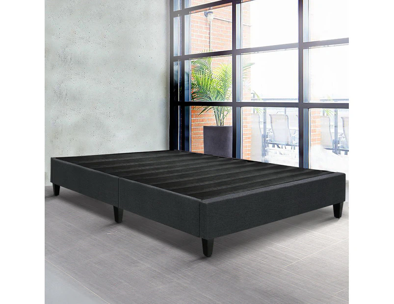 Artiss Double Full Size Bed Base Frame Mattress Platform Fabric Wooden BRISK Charcoal