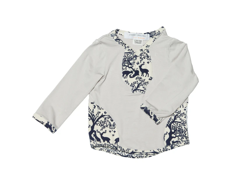Oyster long-sleeve bamboo tee Girl's by Cheeky Britches.
