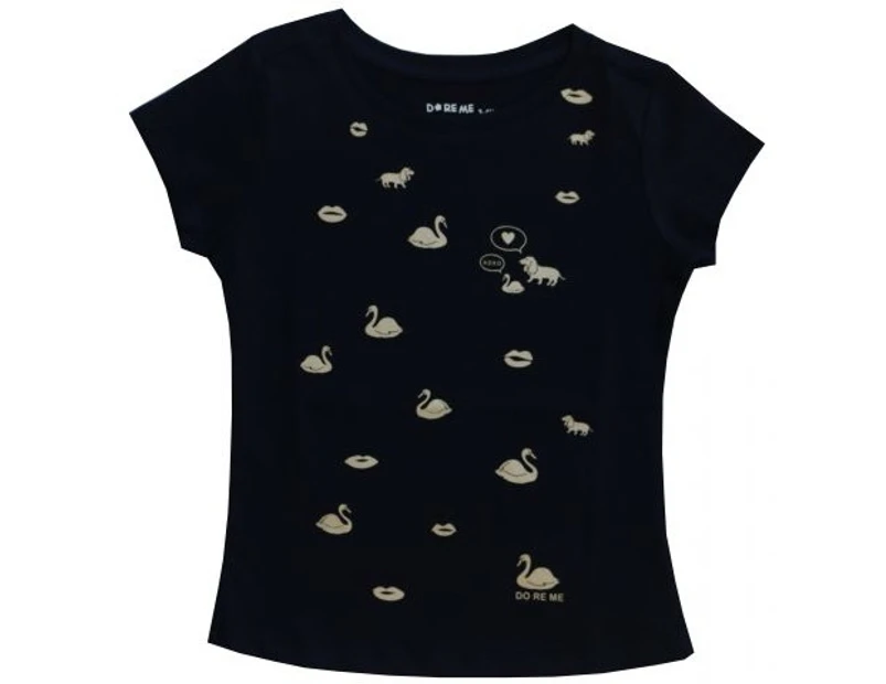 Doreme Girls T Shirt Tee cute Animal Golden XOXO Print - Cotton