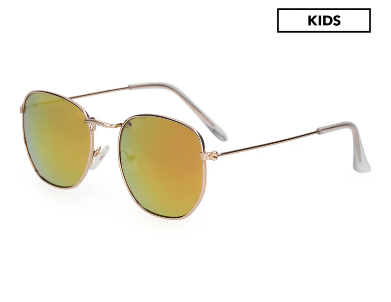 Freckles Kids' Hexagon Sunglasses - Gold/Yellow Mirror