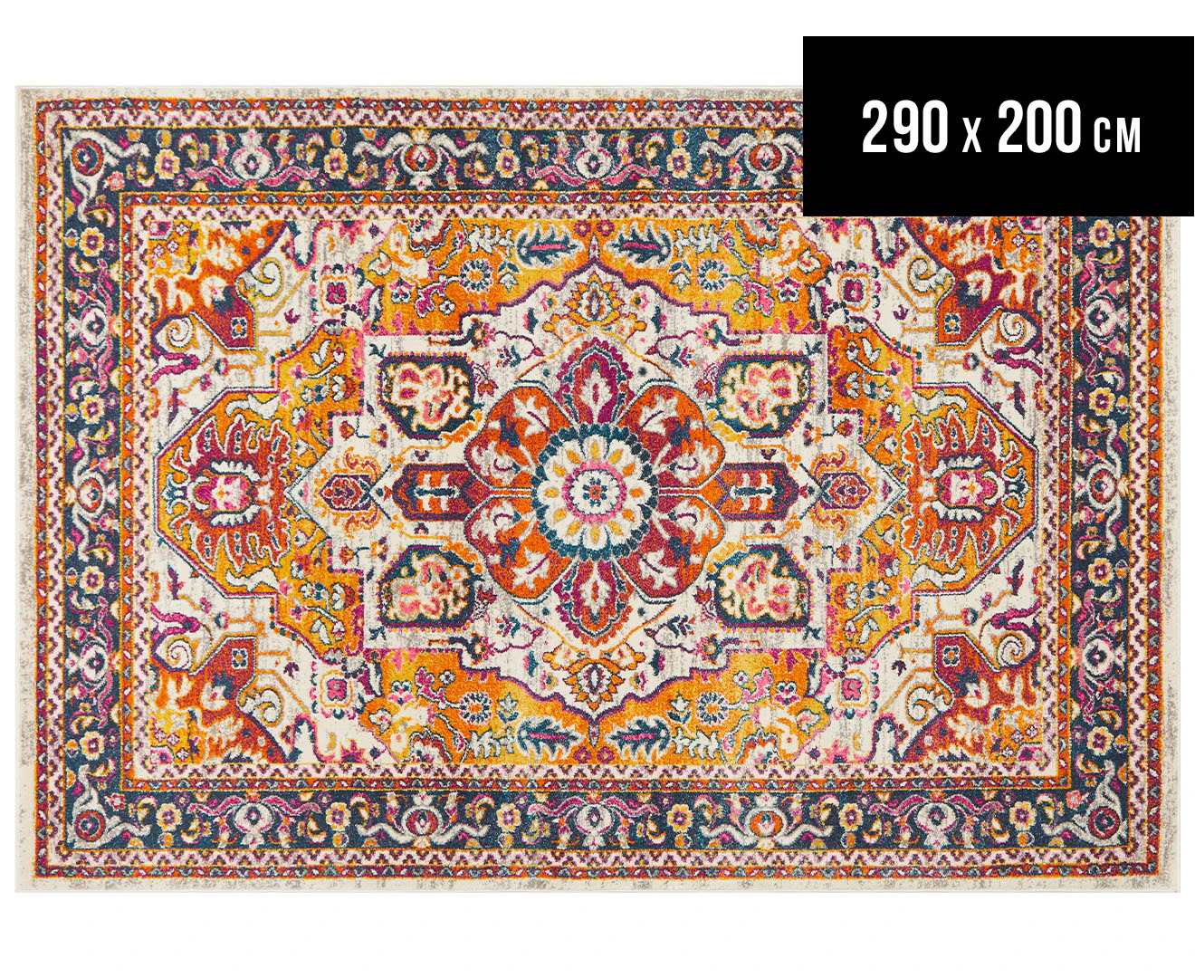 Rug Culture Babylon 290x200cm Floral Vintage Look Rug - Multi