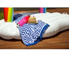 Lazy Dayz Blue Color Rectangualar Towel With Tassle