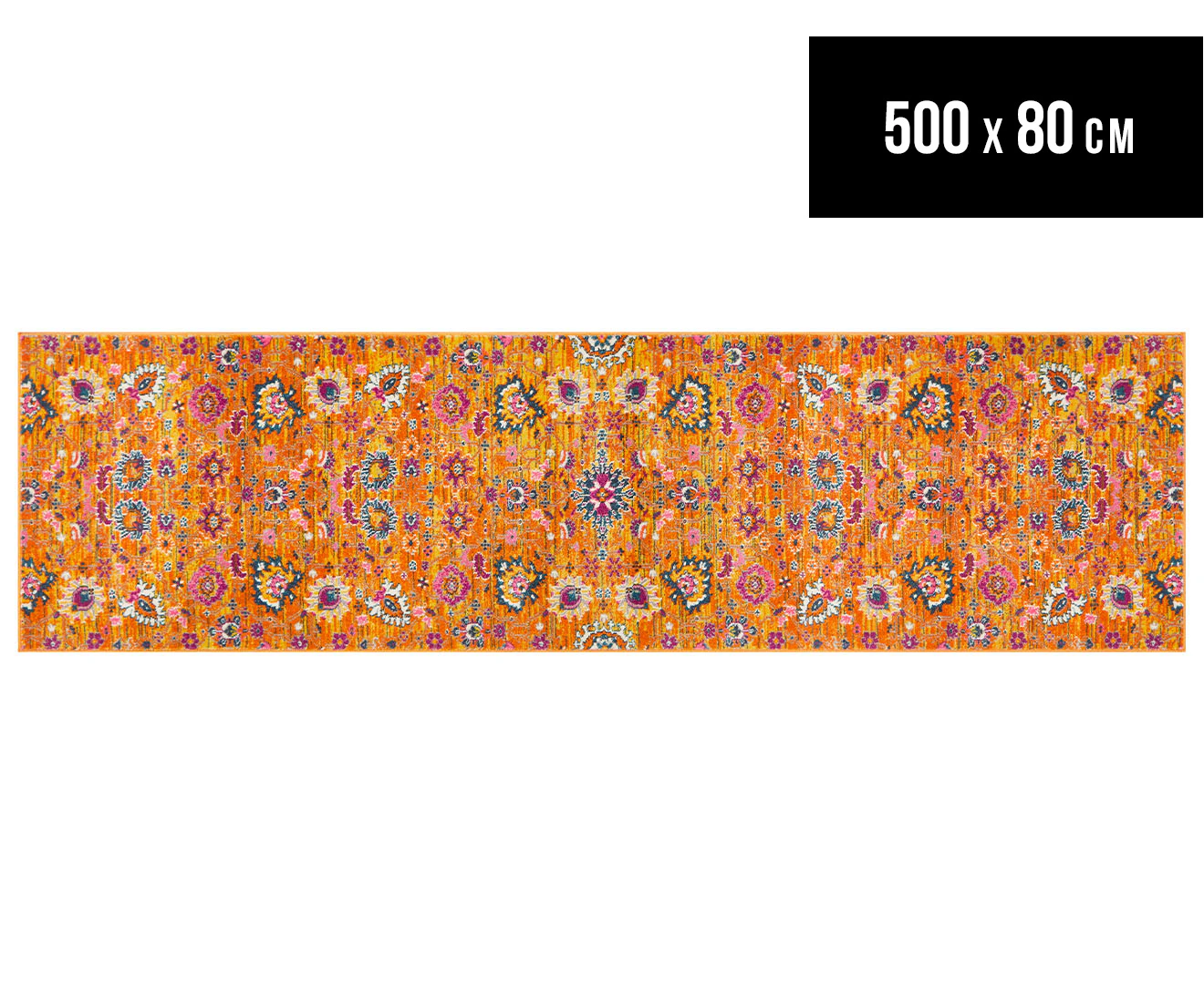 Rug Culture 500x80cm Babylon 210 Floral Runner - Rust