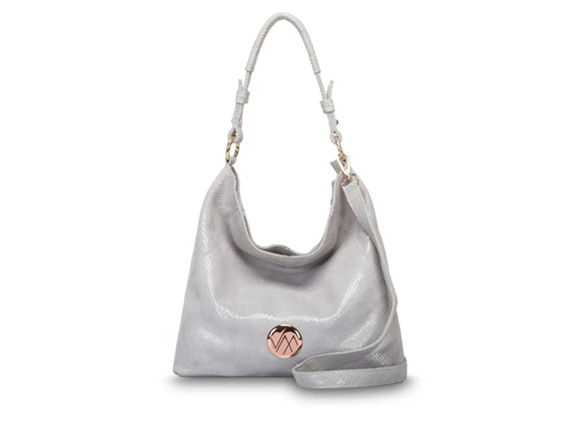 CHARLIE Grey Genuine Leather Womens Handbag