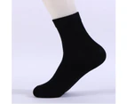 10 Pairs Men's Bamboo Fibre Socks Work Odor Sweat Resistant Natural Comfortable - Black (10 Pairs)