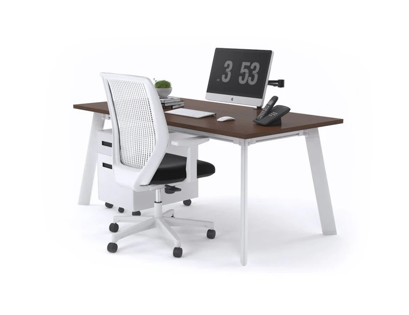 Switch Executive Desk - White Frame [1800L x 800W] - wenge, none