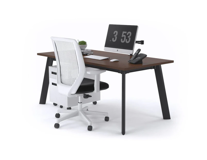Switch Executive Desk - Black Frame [1800L x 800W] - wenge, black modesty
