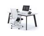 Switch Executive Desk - Black Frame [1800L x 800W] - white, white modesty