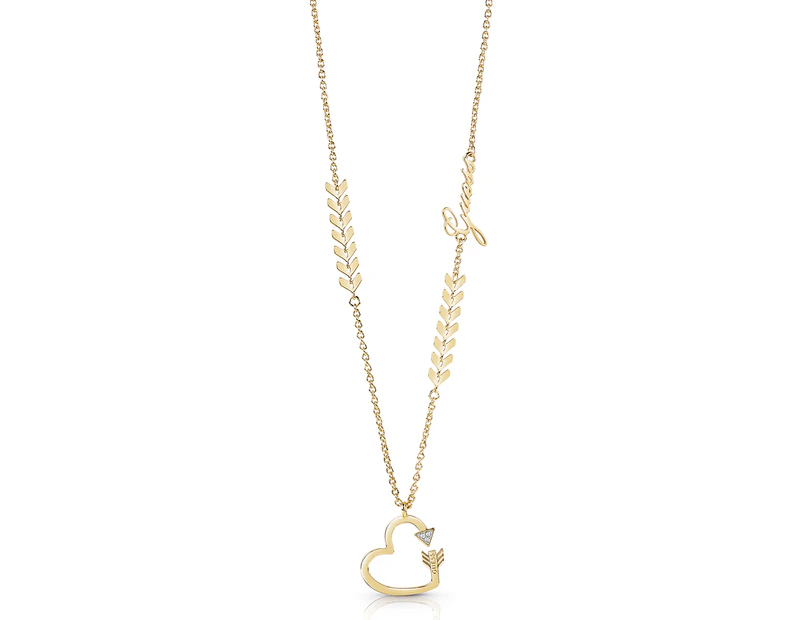 GUESS Open Heart Arrow Necklace - Gold