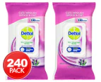2 x Dettol Multipurpose Wipes Fresh Lavender 120-Pack