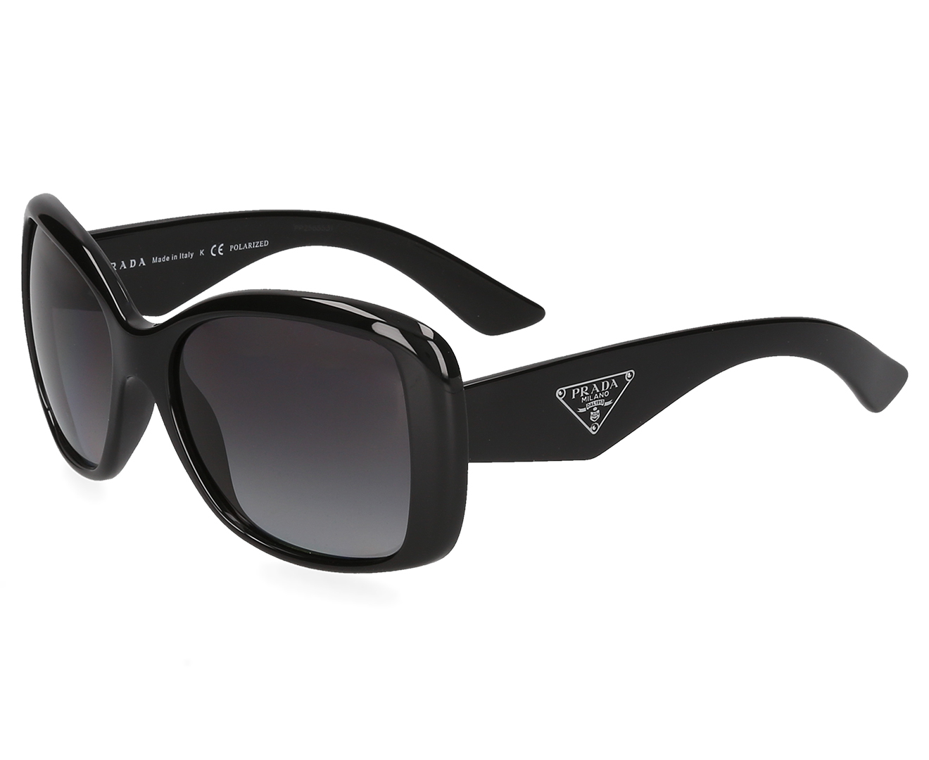 Prada Women's Oversized Square Polarised Sunglasses - Black | eBay