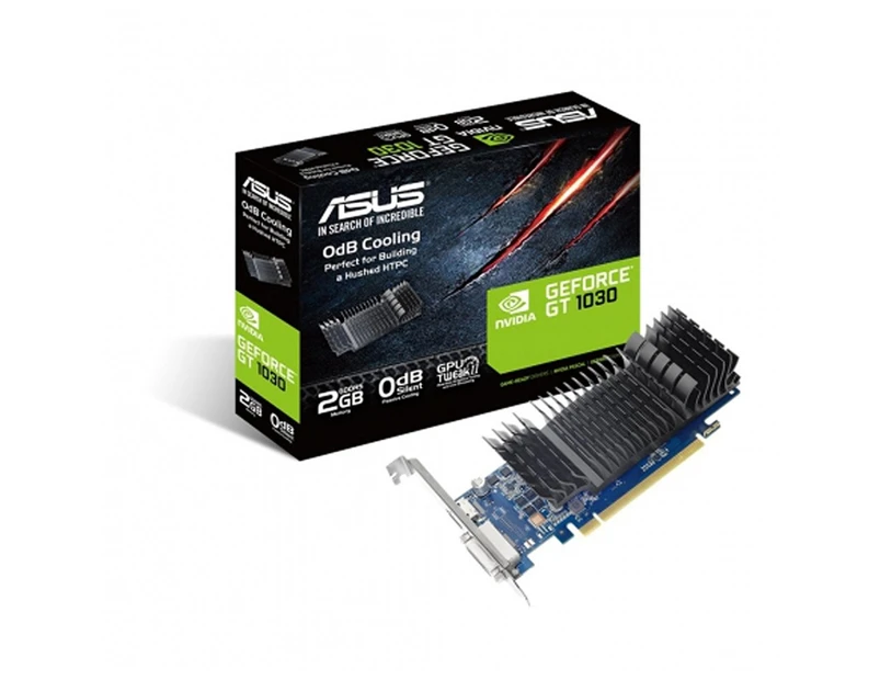 ASUS nVidia GeForce GT1030-SL-2G-BRK 2GB GDDR5 Low Profile Graphics Card with Bracket For Silent HTPC Build (With I/O Port Brackets)