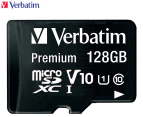 Verbatim 128GB Class 10 Premium microSDXC Memory Card w/ Adaptor