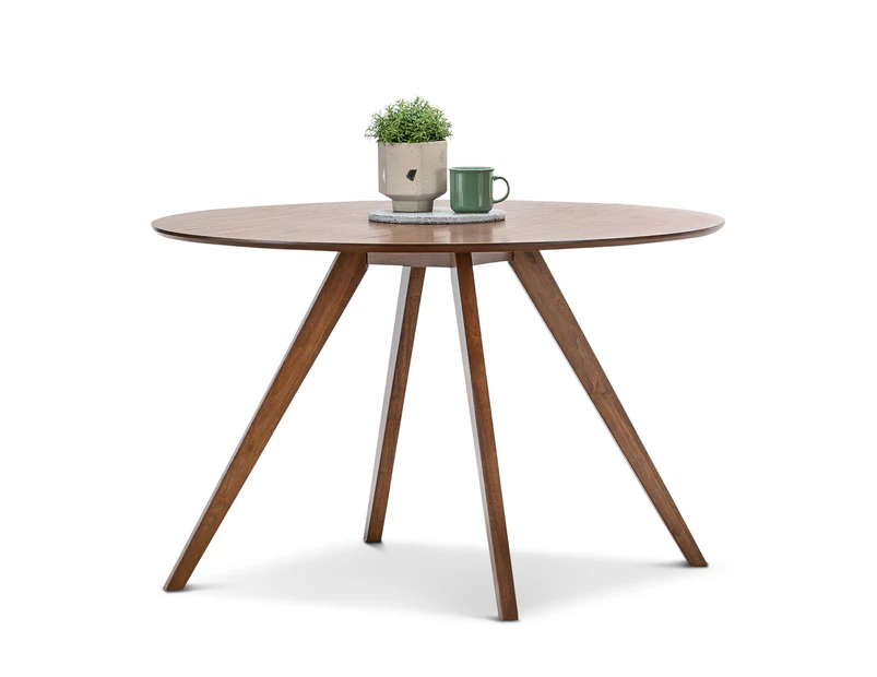 Walnut Oak Minimalist Scandinavian Round 1.2m Dining Table