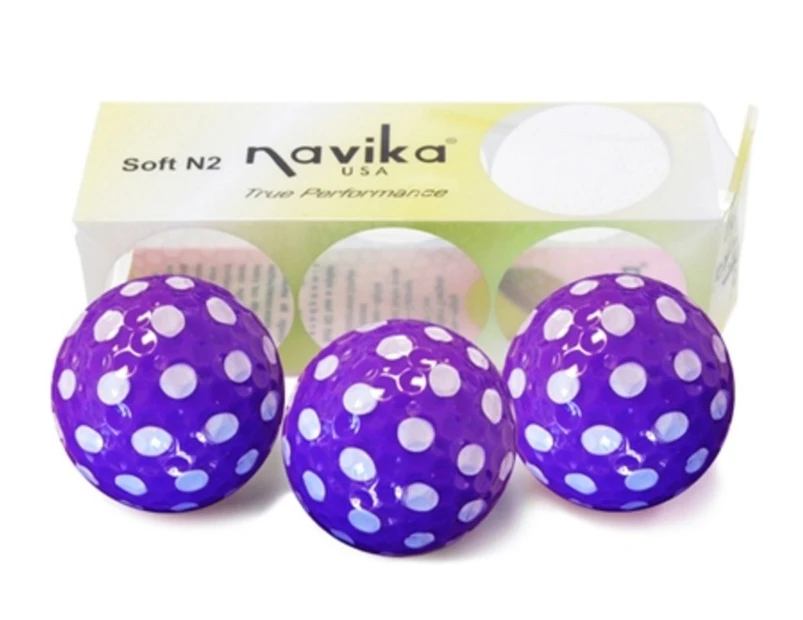 Navika Polka Pack Of 3 Golf Balls Purple