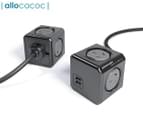 Allocacoc 4-Outlet 1.5m Extended PowerCube w/ USB - Black 1