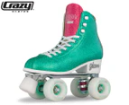 Crazy Skates Disco GLAM Roller Skates - Teal Glitter